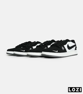 کفش کتانی مردانه و زنانه سفید مشکی نایک NIKE jordan Vodoo