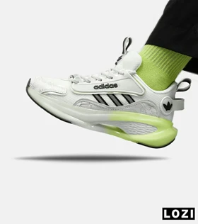 کفش کتانی مردانه و زنانه سفید سبز ADIDAS BONCE