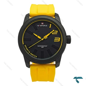 ساعت پسرانه نیوی فورس NF9202 مشکی بند رابر زرد NaviForce-7339-G