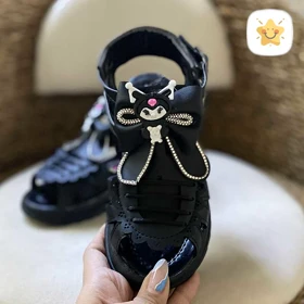 صندل دخترانه کرومی چرمی بند دار سایز 30 تا 35