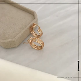 گوشواره حلقه‌ای طرح ملیله‌دوزی