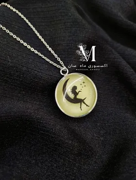 گردنبند ماه فرشته عشق طبیعت ( شبتاب آبی، سبز ) ارسال رایگان