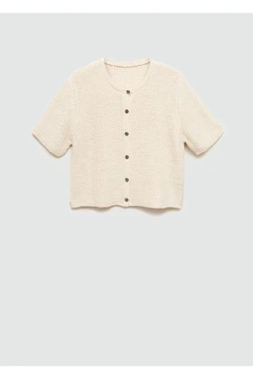 ژاکت کش باف پشمی زنانه اورجینال منگو mango