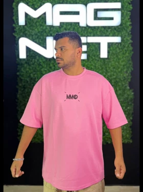 تیشرت MM6 وارداتی صورتی کم رنگ