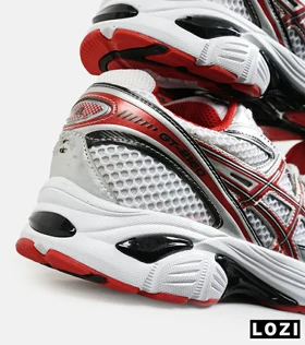 کفش کتانی مردانه سفید نقره ای قرمز ASICS GT 2160