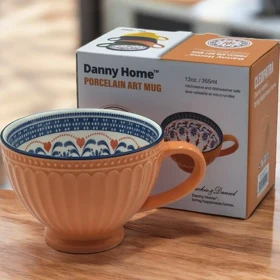 فنجان لته خوری طرح دار رنگی دنی هوم / BA54