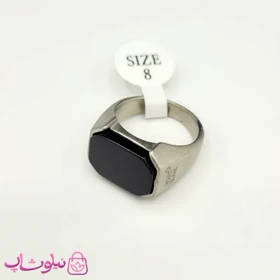انگشتر مردانه مون بلان استیل مشکی نقره ای