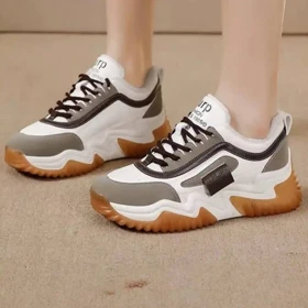 کتانی لژدار زنانه قهوه‌ای فشن Women’s Brown Platform Fashion Sneakers