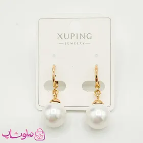 گوشواره زنانه ژوپینگ با آویز مروارید سفید