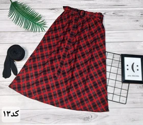 دامن چهارخونه پشمی قد 75 کد 50129 (کد 13)