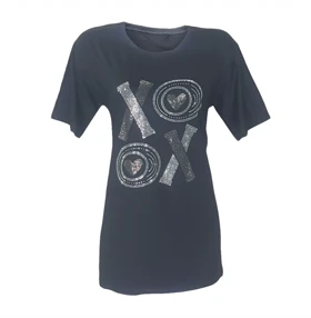 تیشرت زنانه نگین‌دار ویسکوز قواره دار