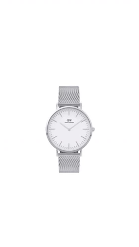 ساعت دنیل ولینگتون حصیری مردانه نقره ای صفحه سفید Daniel Wellington Silver