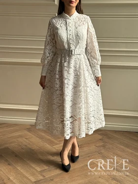 پیراهن گیپور جلو دکمه