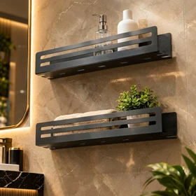 شلف حمام و سرویس بهداشتی فلزی مدل شیاردار کد SL2