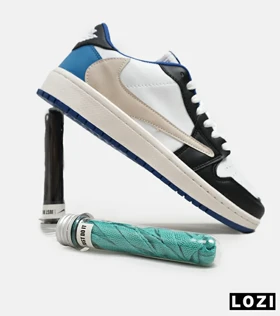 کفش کتانی مردانه کرم سفید مشکی NIKE travis scott