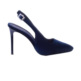 کفش پاشنه‌بلند زنانه مخملی کرم کد 1869