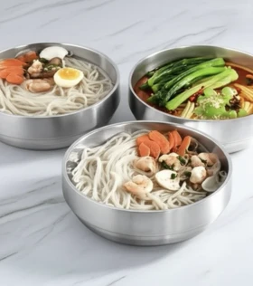 کاسه دو جداره استیل سیلور یونیک پلاس / Unique plus