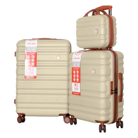 مجموعه 2 عددی چمدان MR مدل MR-40380-3X به همراه کیف لوازم آرایشی (شیری)