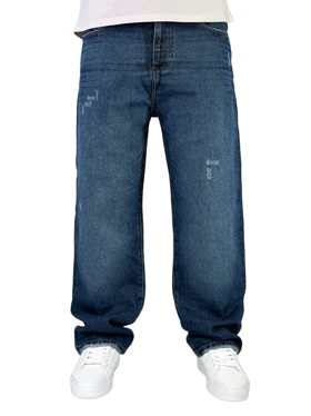 شلوار جین مردانه بگ استایل رنگ آبی کد 00350