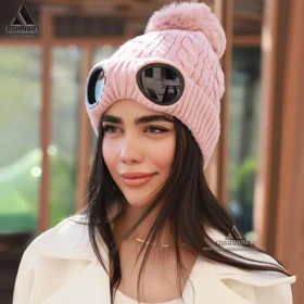 کلاه بافتنی عینک دار Beanie Hat HA161