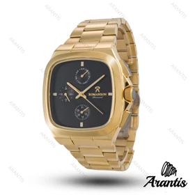 ساعت رومانسون مردانه دایمند سه موتوره مردانه بدنه طلایی m-10057