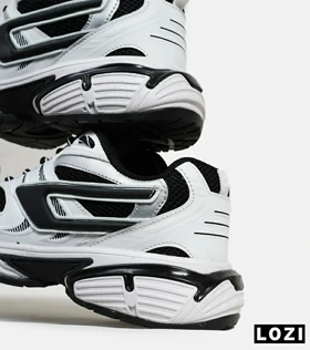 کفش کتانی مردانه سفید مشکی طوسی DIESEL S-SERENDIPITY SPORT مدل 5814