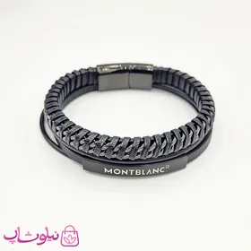 دستبند مردانه برند مون بلان کامل مشکی