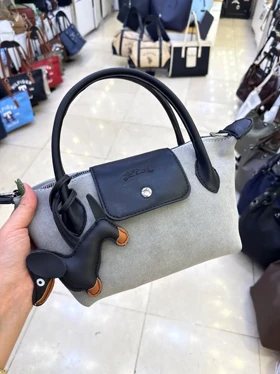 کیف جیر دخترانه لانگ چمپ (طوسی)