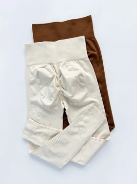 لگ ورزشی سیملس کبریتی پشت چروک کمر بافت