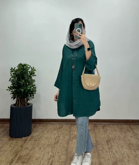 مانتو بلند دکمه دار ماندانا