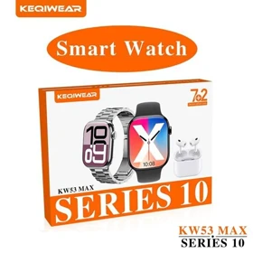ساعت هوشمند 7بند( ایرپاد و بند استیل ) مدل KW53MAX سری 10 ورژن 2025 بالاترین کیفیت بازار