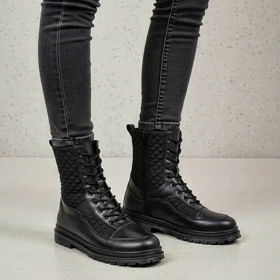 نیم بوت ترکیب چرم و برزنت