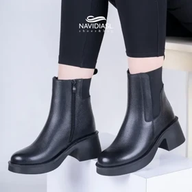 نیم بوت زنانه چرم اسپرت کد 3028025