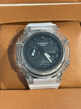 ساعت طرح جی شاک 2100 صفحه شفاف سفید