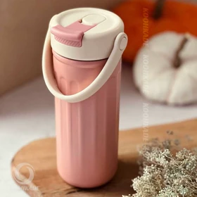 تراول ماگ پاستیلی COFFEE ST حجم 500ML (صورتی)