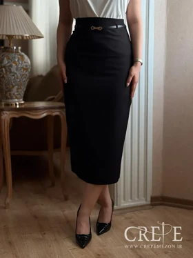 دامن فون کمربند دار قد88
