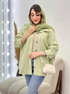 مانتو دو جیب برش‌دار روژین