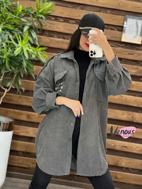 مانتو کبریتی جیب نوشته دار