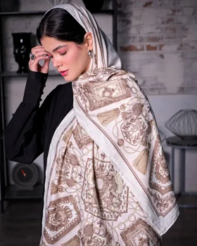 شال ابریشم ژاکارد هرمس طناب 20190