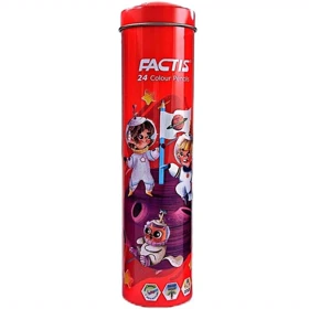 مداد رنگی فکتیس FACTIS با جعبه فلزی 24 رنگ