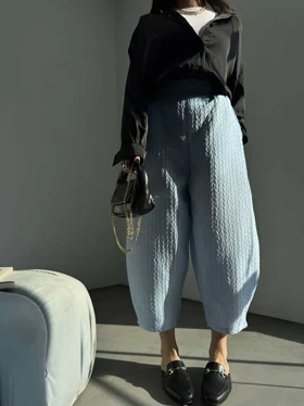 شلوار خمره ای طرحدار