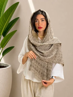 شال بهاره صوفیا (کرم نسکافه ای)