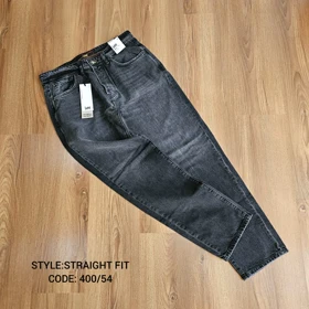 شلوارجین STRAIGHT ذغالی طرح برند لی