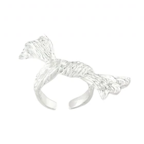 انگشتر زنانه مدل گره آبکاری نقره