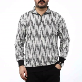 بلوز آستین بلند نیم زیپ مردانه مدل 6101883