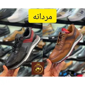 کفش کتانی چرم طبیعی مردانه مدل negiin