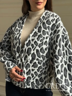 کت موهر پلنگی کمرچرم