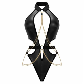 بادی فانتزی زنجیردار طرح لاتکس یک تکه برند VIP کد 0169