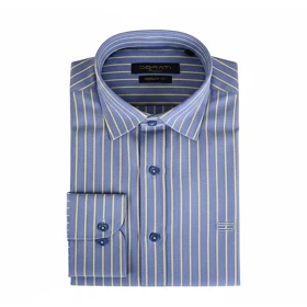 پیراهن مردانه رسمی راه راه آبی روشن