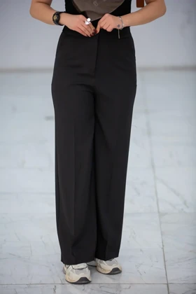 شلوار بگ کمرگان دوزی بزایاق (مشکی)